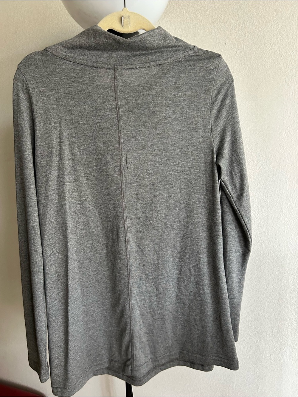 Gray Button-Accent Long Sleeve Top - Picture 8 of 8